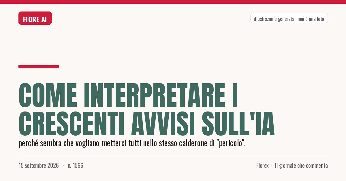Illustrazione generata per il pezzo: Come interpretare i crescenti avvisi sull'IA