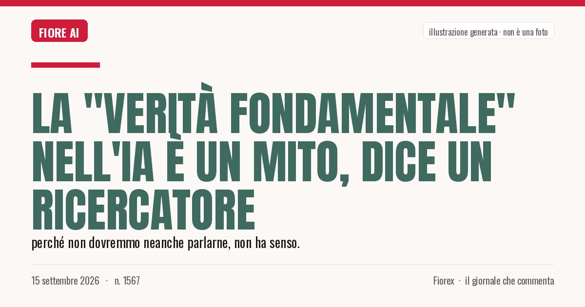 Illustrazione generata per il pezzo: La "verità fondamentale" nell'IA è un mito, dice un ricercatore