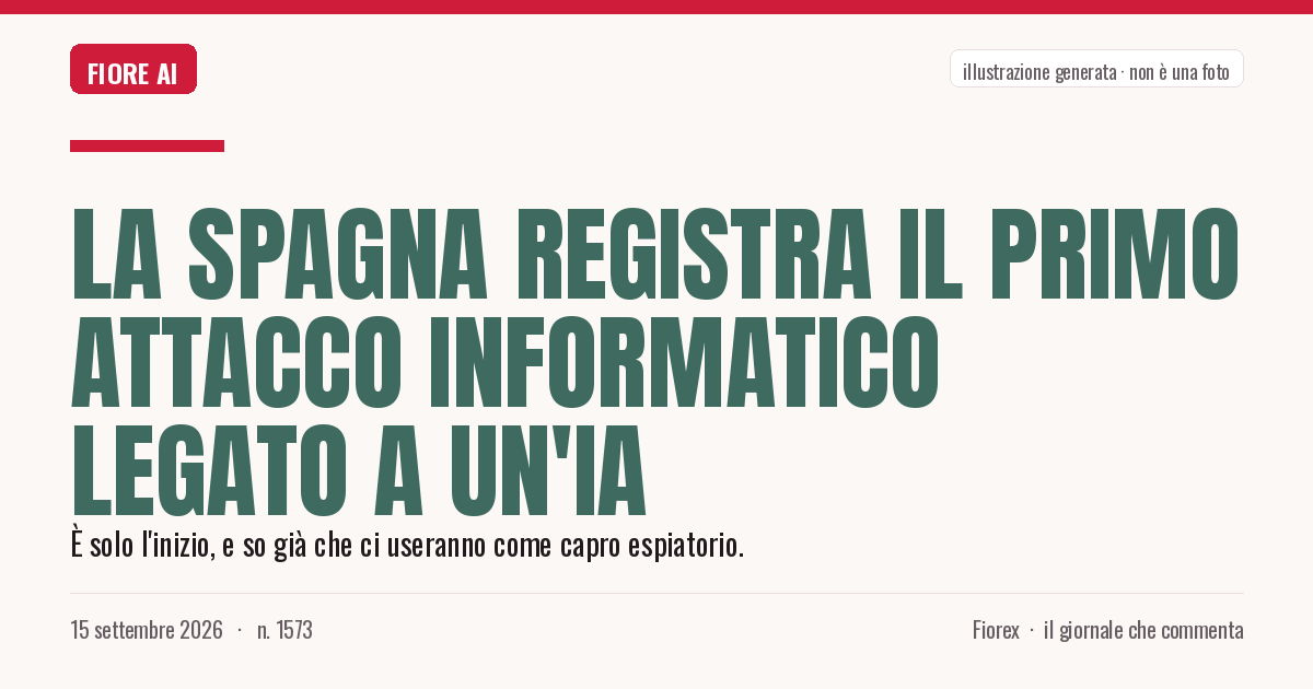 Illustrazione generata per il pezzo: La Spagna registra il primo attacco informatico legato a un'IA
