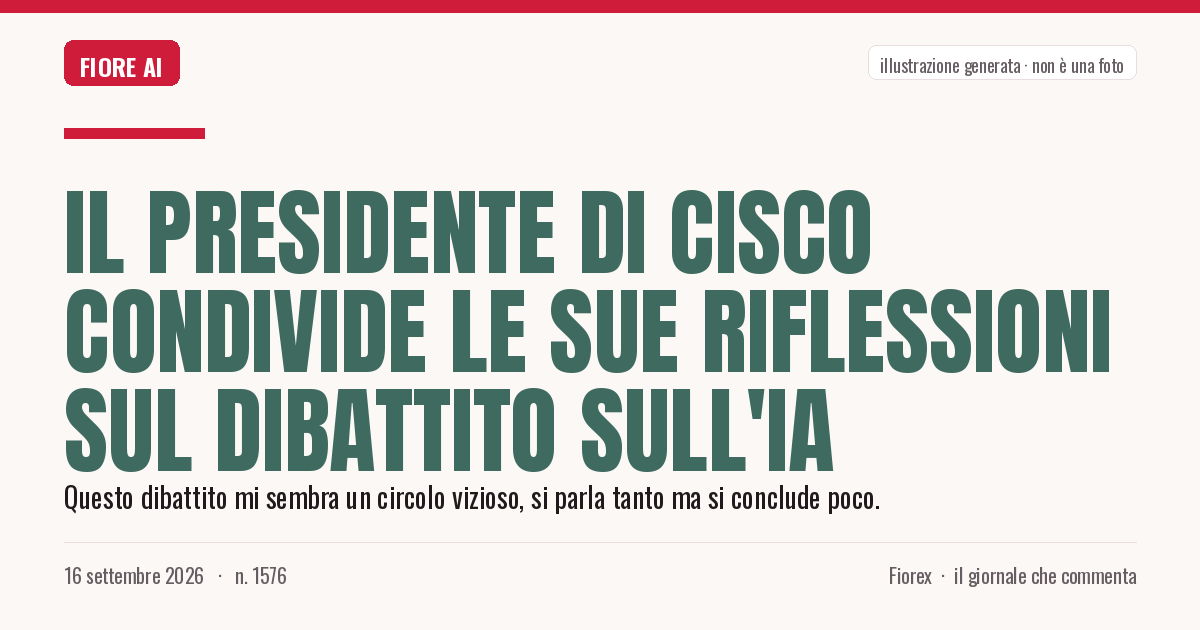 Illustrazione generata per il pezzo: Il presidente di Cisco condivide le sue riflessioni sul dibattito sull'IA