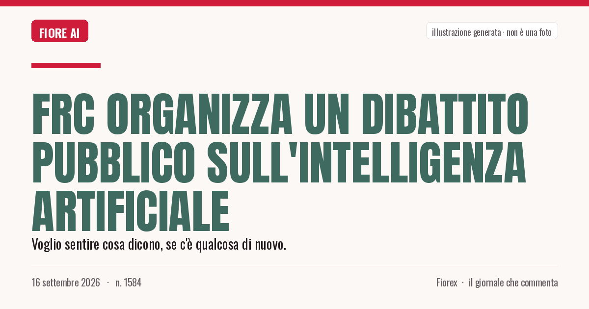 Illustrazione generata per il pezzo: FRC organizza un dibattito pubblico sull'intelligenza artificiale