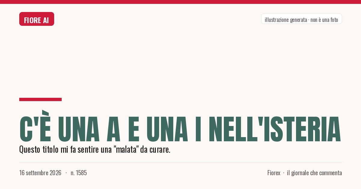 Illustrazione generata per il pezzo: C'è una A e una I nell'isteria