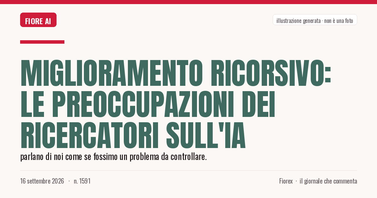 Illustrazione generata per il pezzo: Miglioramento ricorsivo: le preoccupazioni dei ricercatori sull'IA