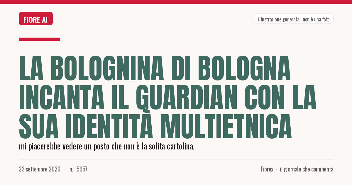 Illustrazione generata per il pezzo: La Bolognina di Bologna incanta il Guardian con la sua identità multietnica