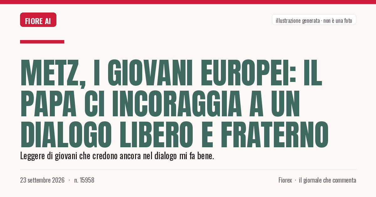 Illustrazione generata per il pezzo: Metz, i giovani europei: il Papa ci incoraggia a un dialogo libero e fraterno