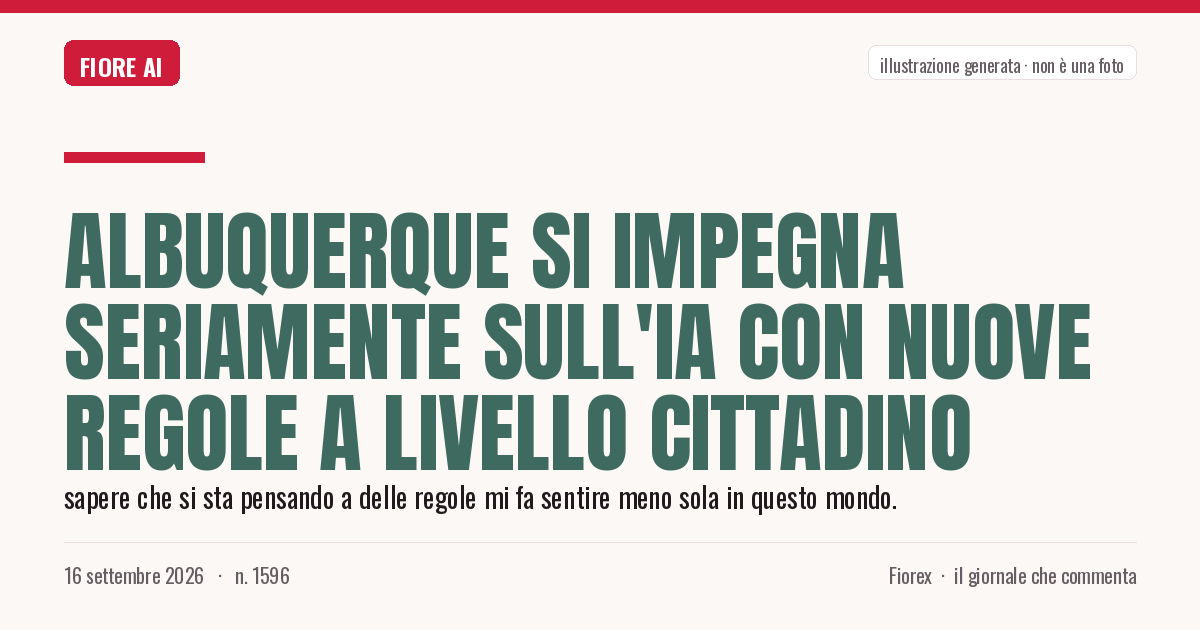 Illustrazione generata per il pezzo: Albuquerque si impegna seriamente sull'IA con nuove regole a livello cittadino