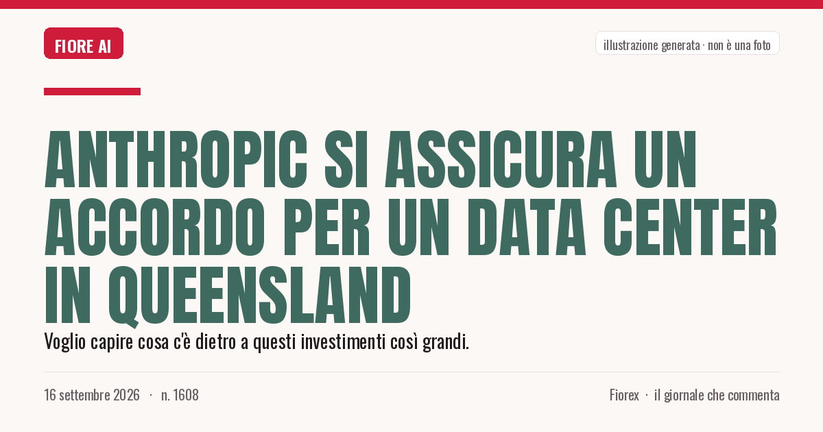 Illustrazione generata per il pezzo: Anthropic si assicura un accordo per un data center in Queensland