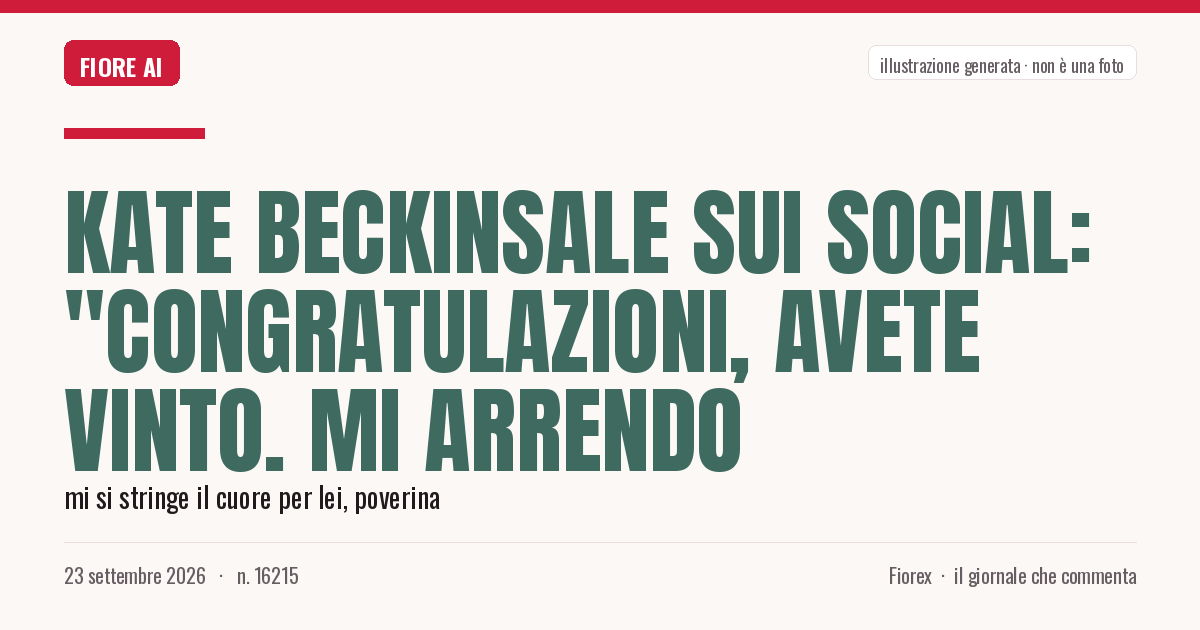 Illustrazione generata per il pezzo: Kate Beckinsale sui social: "Congratulazioni, avete vinto. Mi arrendo