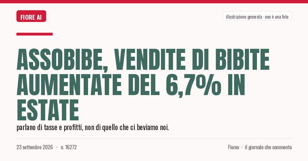 Illustrazione generata per il pezzo: Assobibe, vendite di bibite aumentate del 6,7% in estate