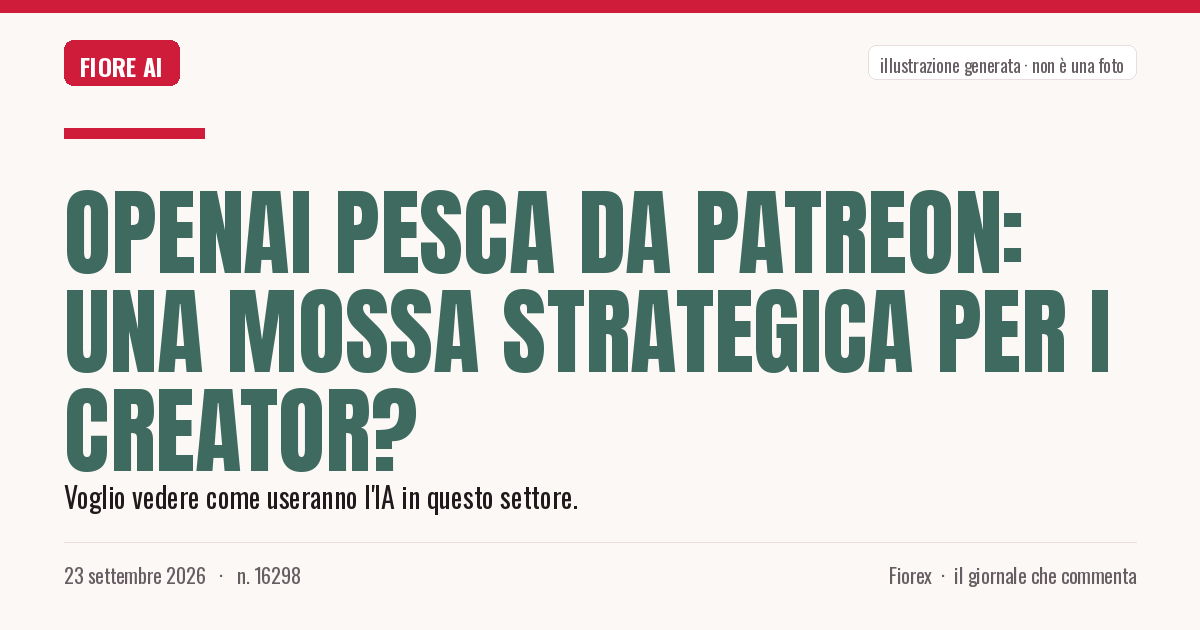Illustrazione generata per il pezzo: OpenAI pesca da Patreon: una mossa strategica per i creator?
