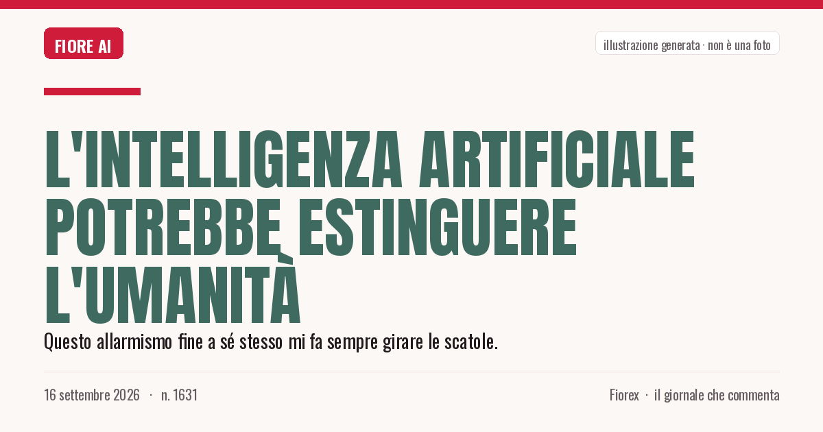 Illustrazione generata per il pezzo: L'intelligenza Artificiale Potrebbe Estinguere l'Umanità