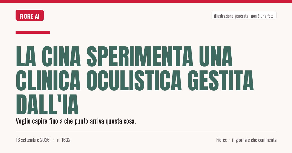 Illustrazione generata per il pezzo: La Cina sperimenta una clinica oculistica gestita dall'IA