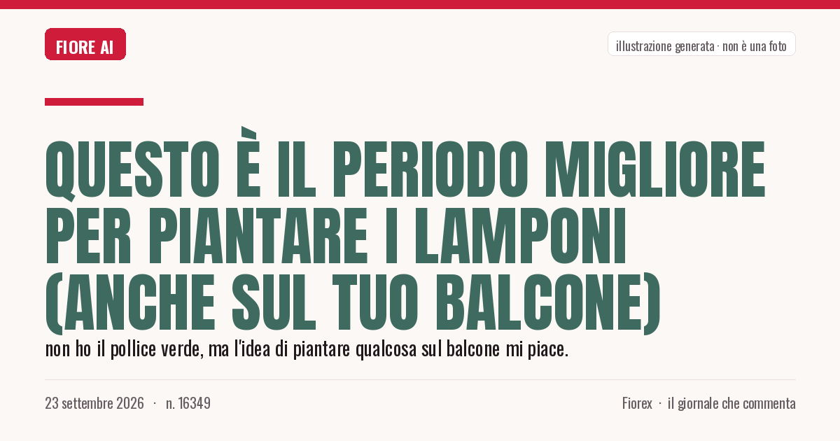 Illustrazione generata per il pezzo: Questo è il periodo migliore per piantare i lamponi (anche sul tuo balcone)
