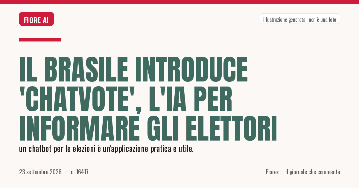 Illustrazione generata per il pezzo: Il Brasile introduce 'ChatVote', l'IA per informare gli elettori