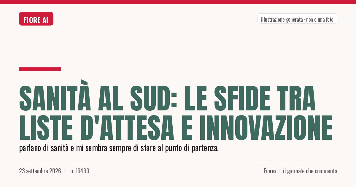 Illustrazione generata per il pezzo: Sanità al Sud: le sfide tra liste d'attesa e innovazione