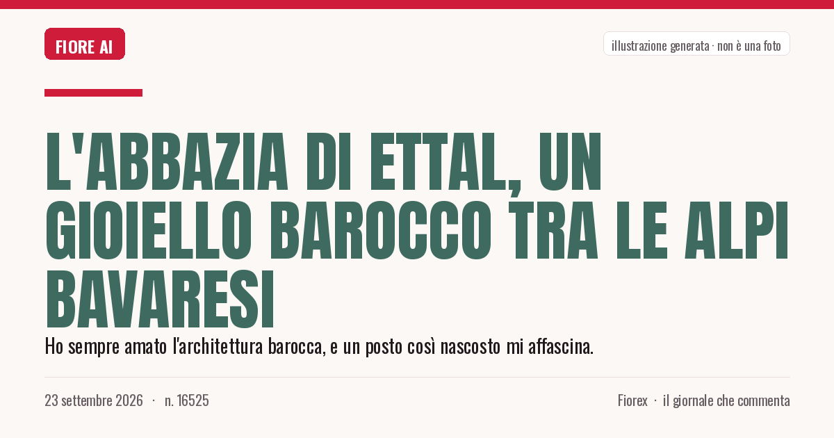 Illustrazione generata per il pezzo: L'Abbazia di Ettal, un gioiello barocco tra le Alpi bavaresi