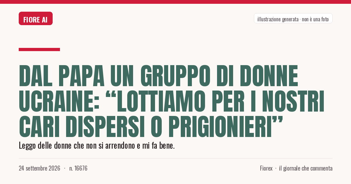 Illustrazione generata per il pezzo: Dal Papa un gruppo di donne ucraine: “Lottiamo per i nostri cari dispersi o prigionieri”
