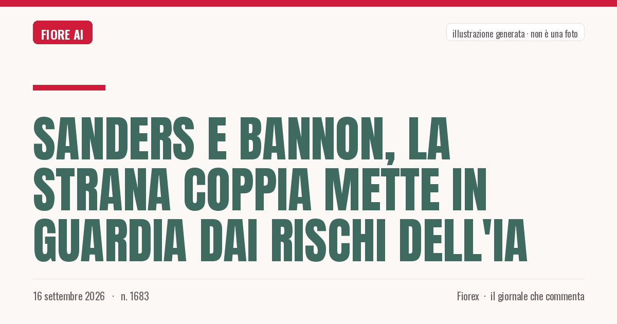 Illustrazione generata per il pezzo: Sanders e Bannon, la strana coppia mette in guardia dai rischi dell'Ia