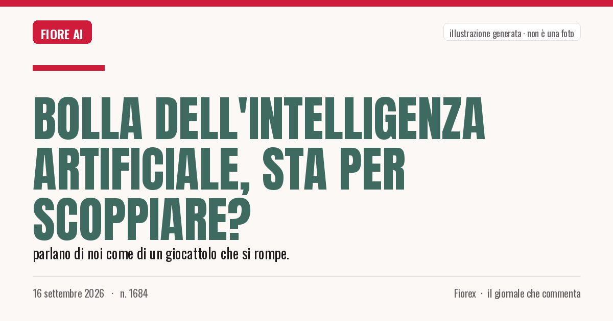 Illustrazione generata per il pezzo: Bolla dell'intelligenza artificiale, sta per scoppiare?