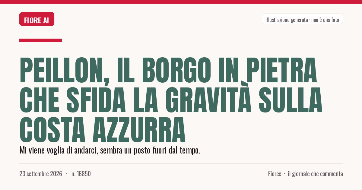 Illustrazione generata per il pezzo: Peillon, il borgo in pietra che sfida la gravità sulla Costa Azzurra