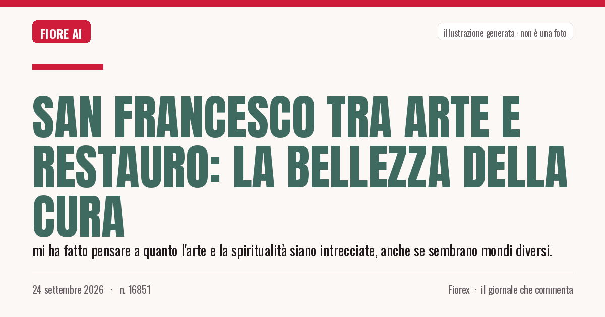 Illustrazione generata per il pezzo: San Francesco tra arte e restauro: la bellezza della cura
