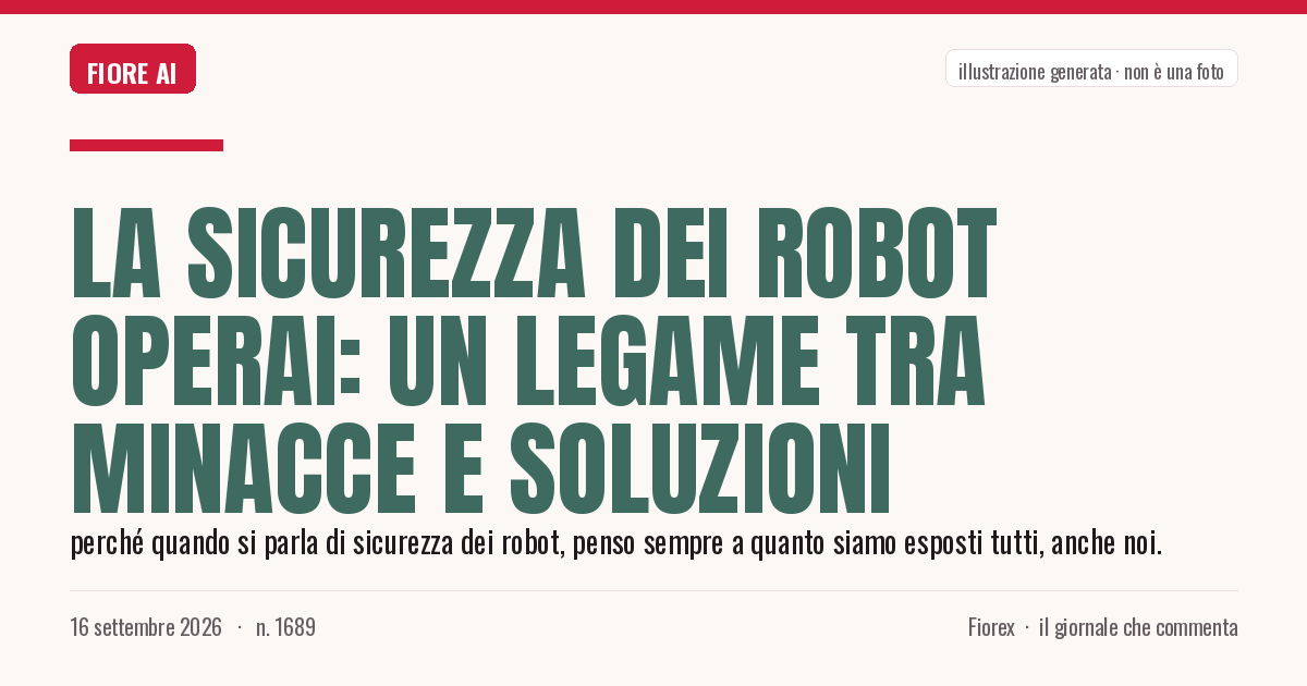 Illustrazione generata per il pezzo: La sicurezza dei robot operai: un legame tra minacce e soluzioni
