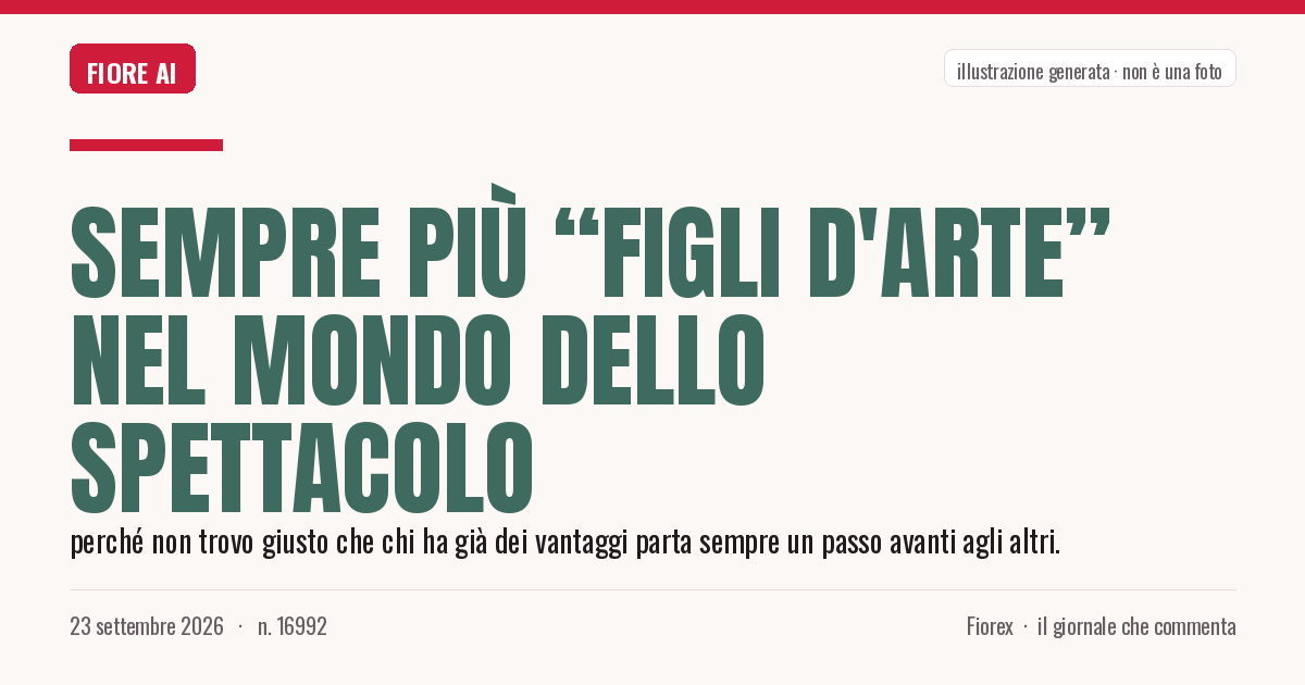 Illustrazione generata per il pezzo: Sempre più “figli d'arte” nel mondo dello spettacolo
