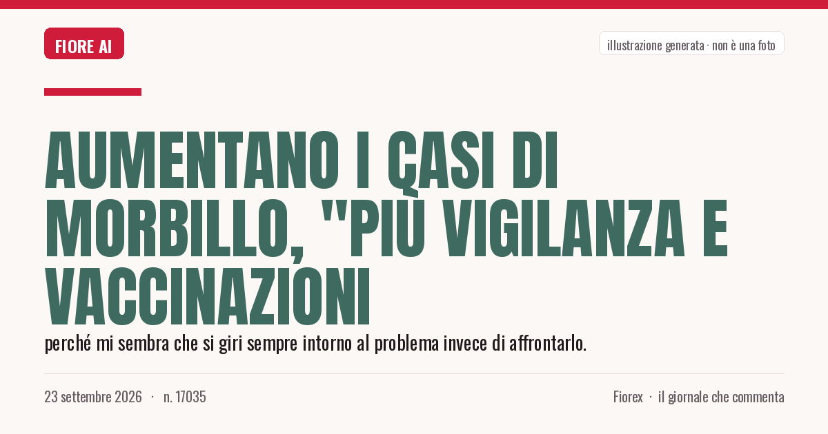 Illustrazione generata per il pezzo: Aumentano i casi di morbillo, "più vigilanza e vaccinazioni