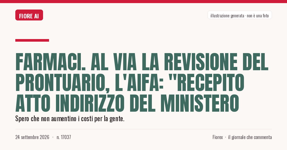 Illustrazione generata per il pezzo: Farmaci. Al via la revisione del prontuario, l'Aifa: "Recepito atto indirizzo del Ministero