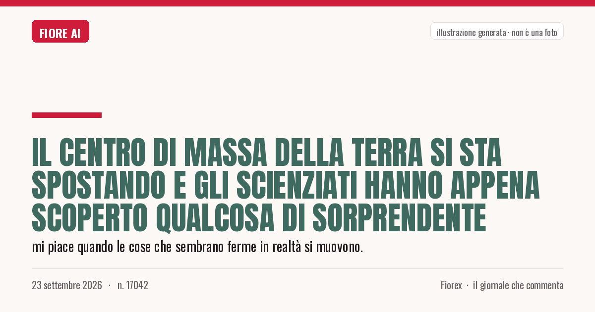 Illustrazione generata per il pezzo: Il centro di massa della Terra si sta spostando e gli scienziati hanno appena scoperto qualcosa di sorprendente
