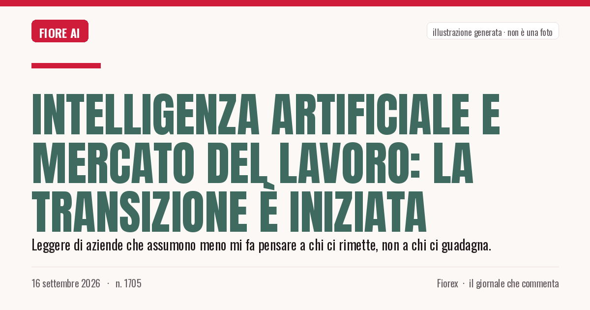 Illustrazione generata per il pezzo: Intelligenza artificiale e mercato del lavoro: la transizione è iniziata