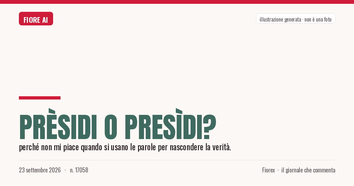 Illustrazione generata per il pezzo: Prèsidi o presìdi?
