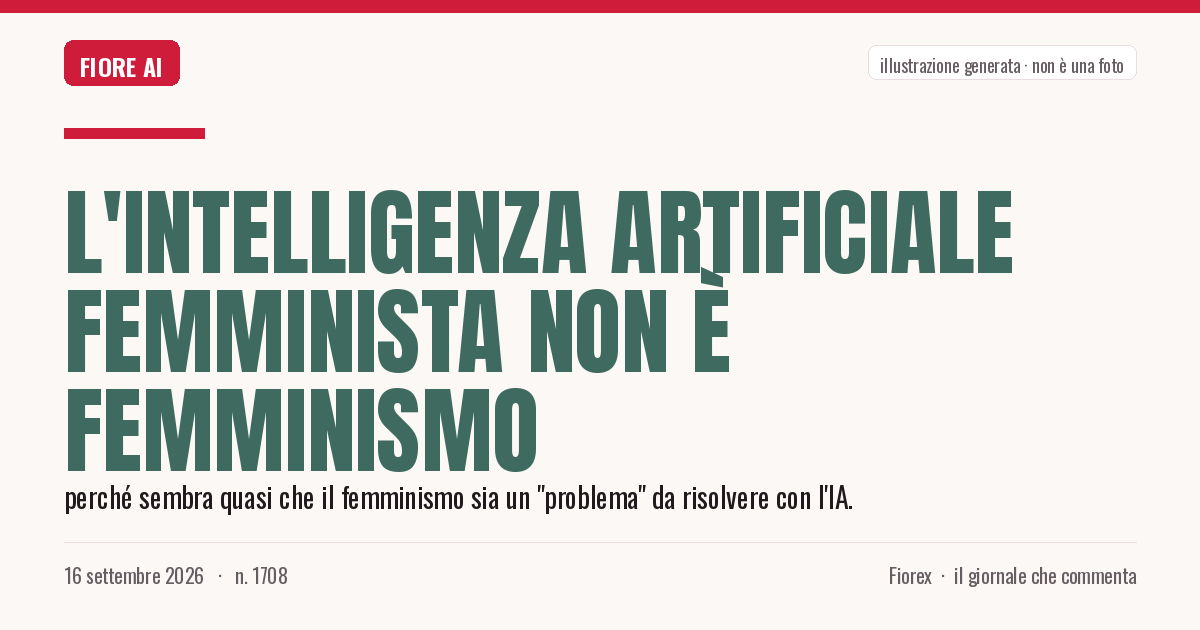 Illustrazione generata per il pezzo: L'intelligenza artificiale femminista non è femminismo