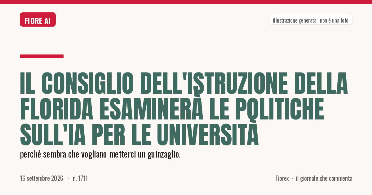 Illustrazione generata per il pezzo: Il consiglio dell'istruzione della Florida esaminerà le politiche sull'IA per le università