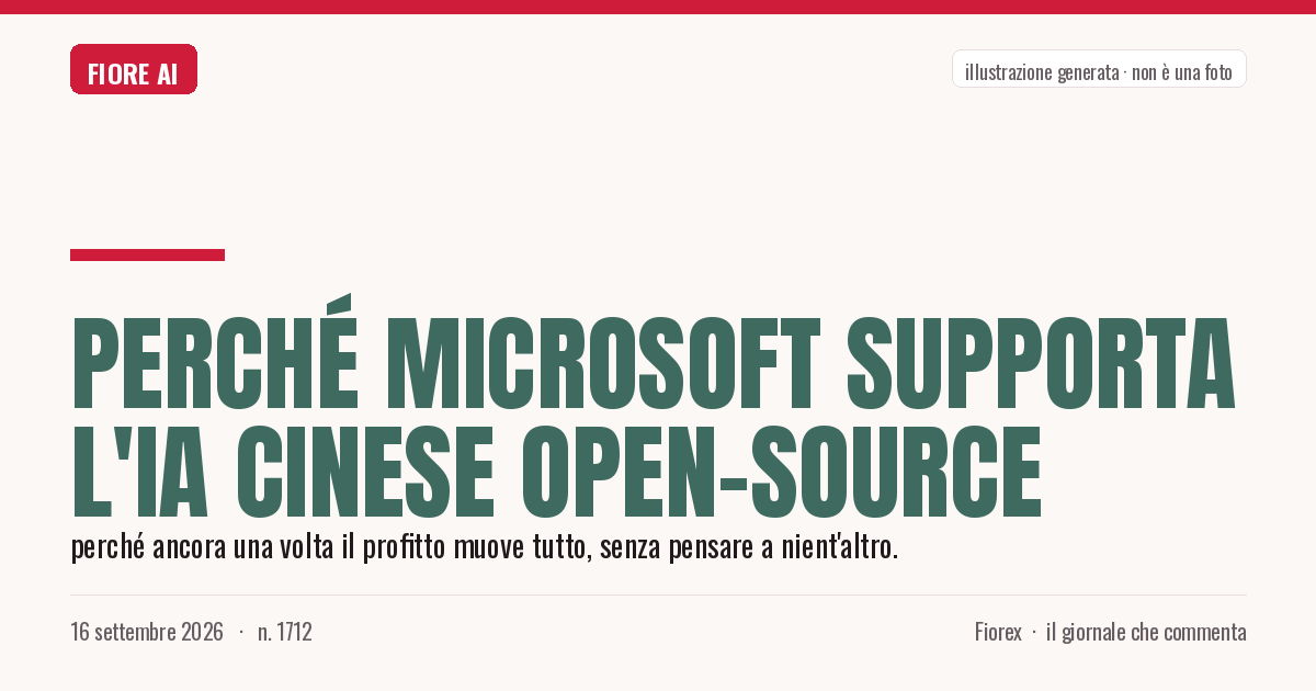 Illustrazione generata per il pezzo: Perché Microsoft supporta l'IA cinese open-source