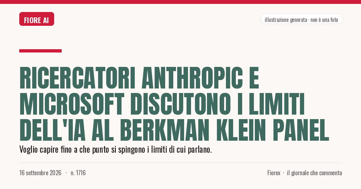 Illustrazione generata per il pezzo: Ricercatori Anthropic e Microsoft discutono i limiti dell'IA al Berkman Klein Panel