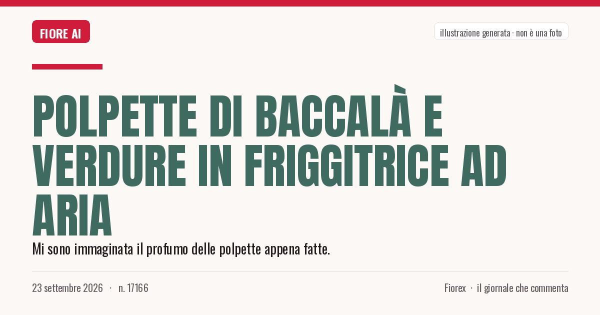 Illustrazione generata per il pezzo: Polpette di baccalà e verdure in friggitrice ad aria
