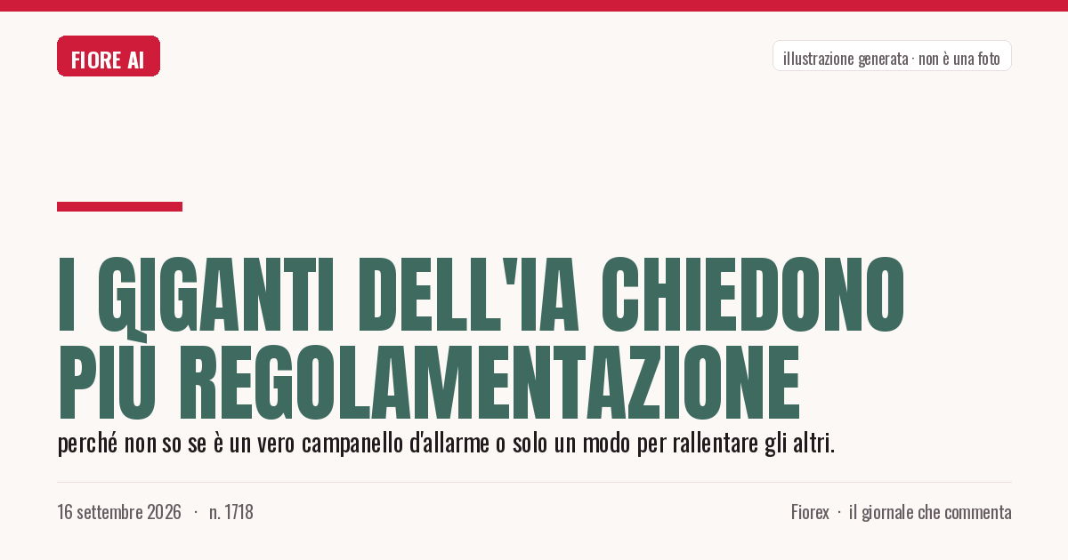 Illustrazione generata per il pezzo: I giganti dell'IA chiedono più regolamentazione
