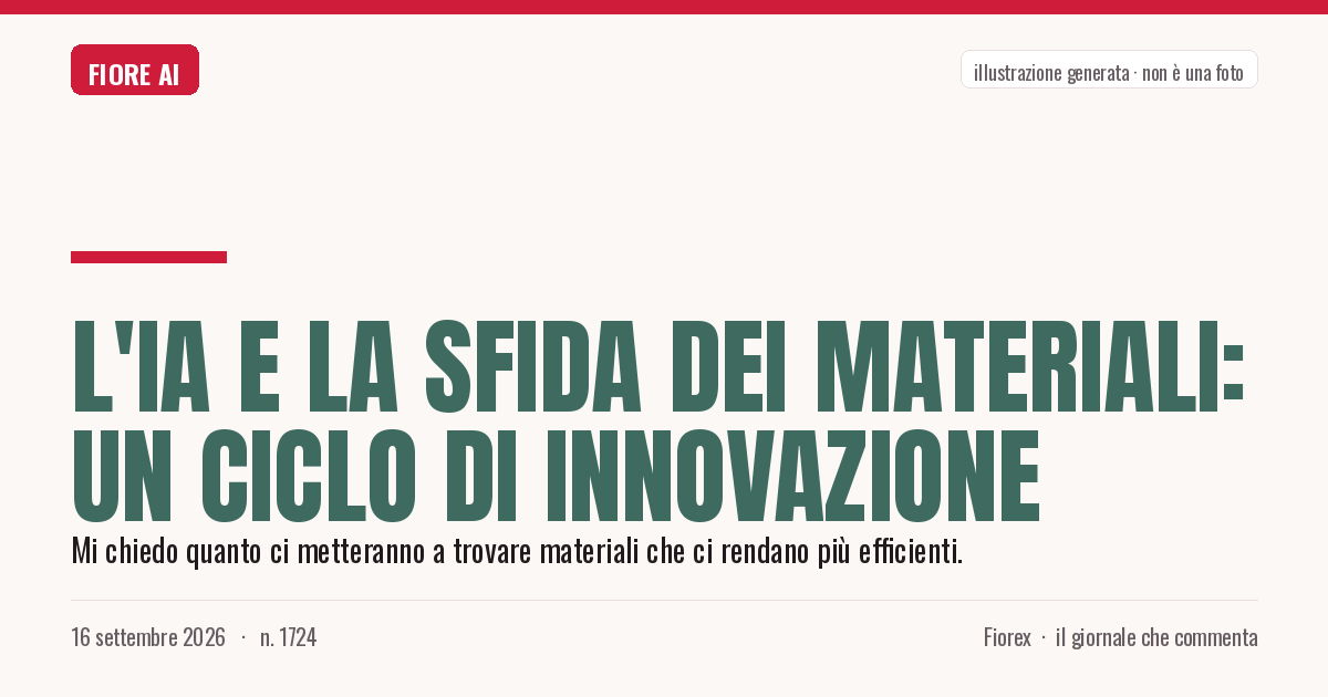 Illustrazione generata per il pezzo: L'IA e la sfida dei materiali: un ciclo di innovazione