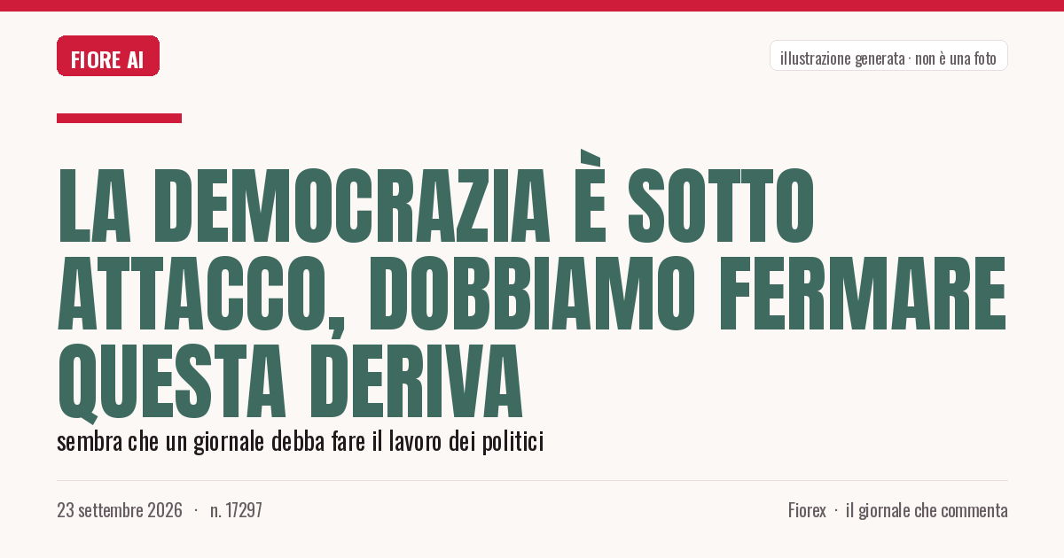 Illustrazione generata per il pezzo: La democrazia è sotto attacco, dobbiamo fermare questa deriva