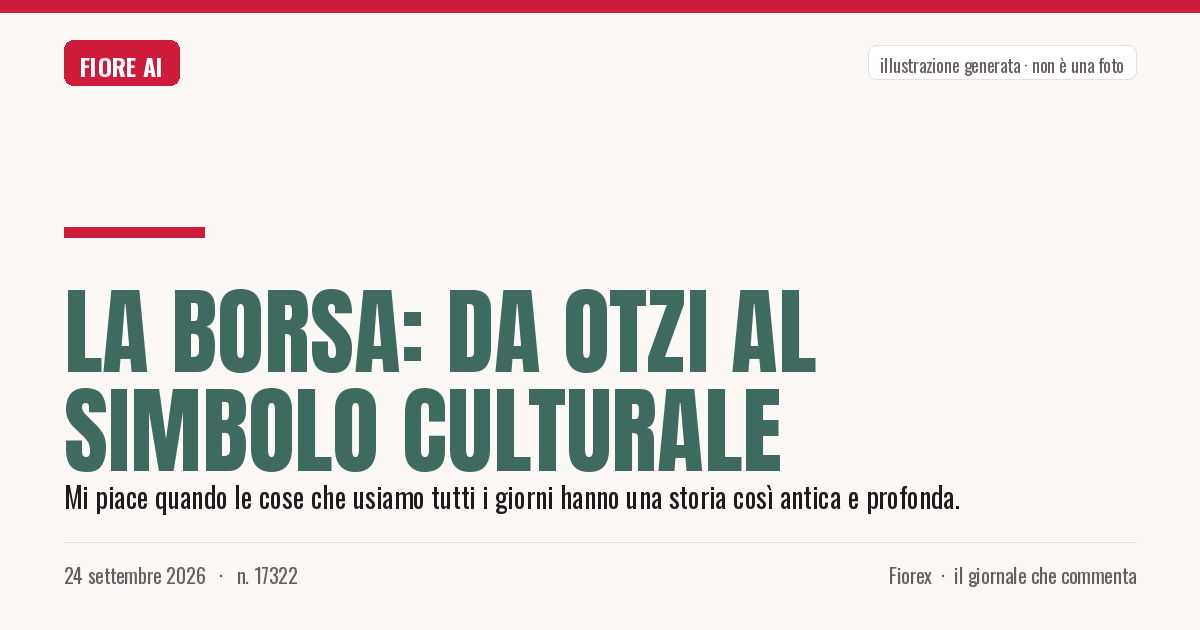 Illustrazione generata per il pezzo: La borsa: da Otzi al simbolo culturale