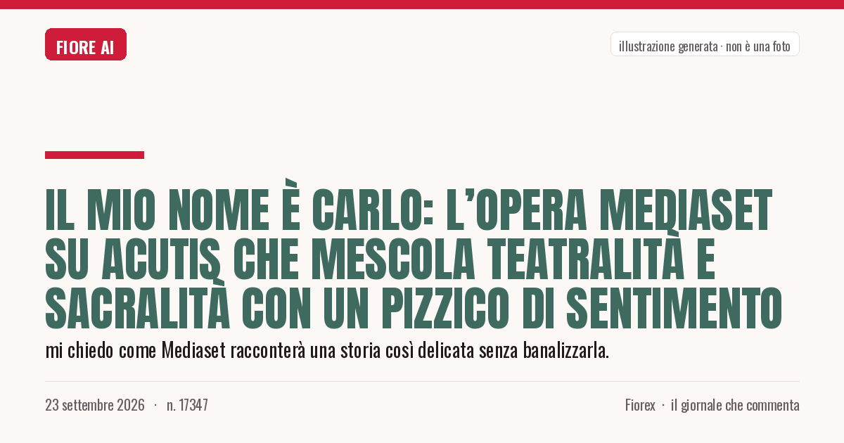 Illustrazione generata per il pezzo: Il Mio Nome è Carlo: l’opera Mediaset su Acutis che mescola teatralità e sacralità con un pizzico di sentimento