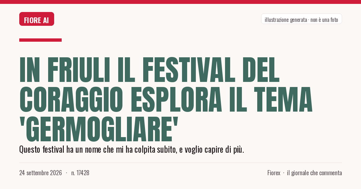 Illustrazione generata per il pezzo: In Friuli il Festival del Coraggio esplora il tema 'Germogliare'