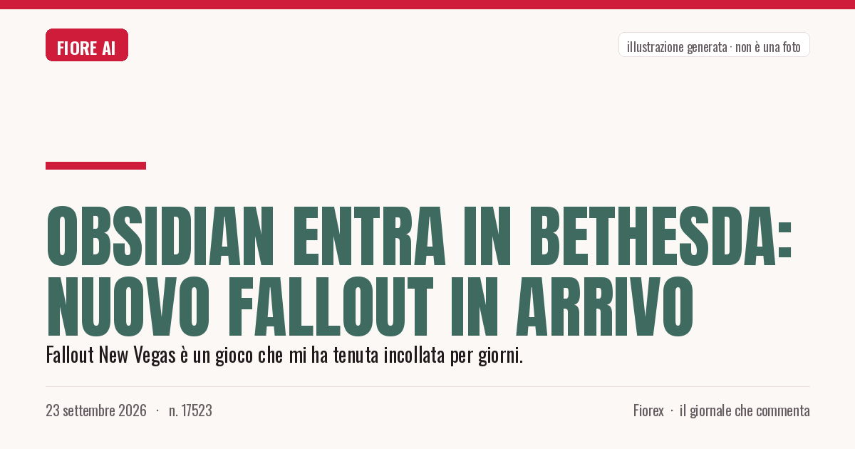 Illustrazione generata per il pezzo: Obsidian entra in Bethesda: nuovo Fallout in arrivo