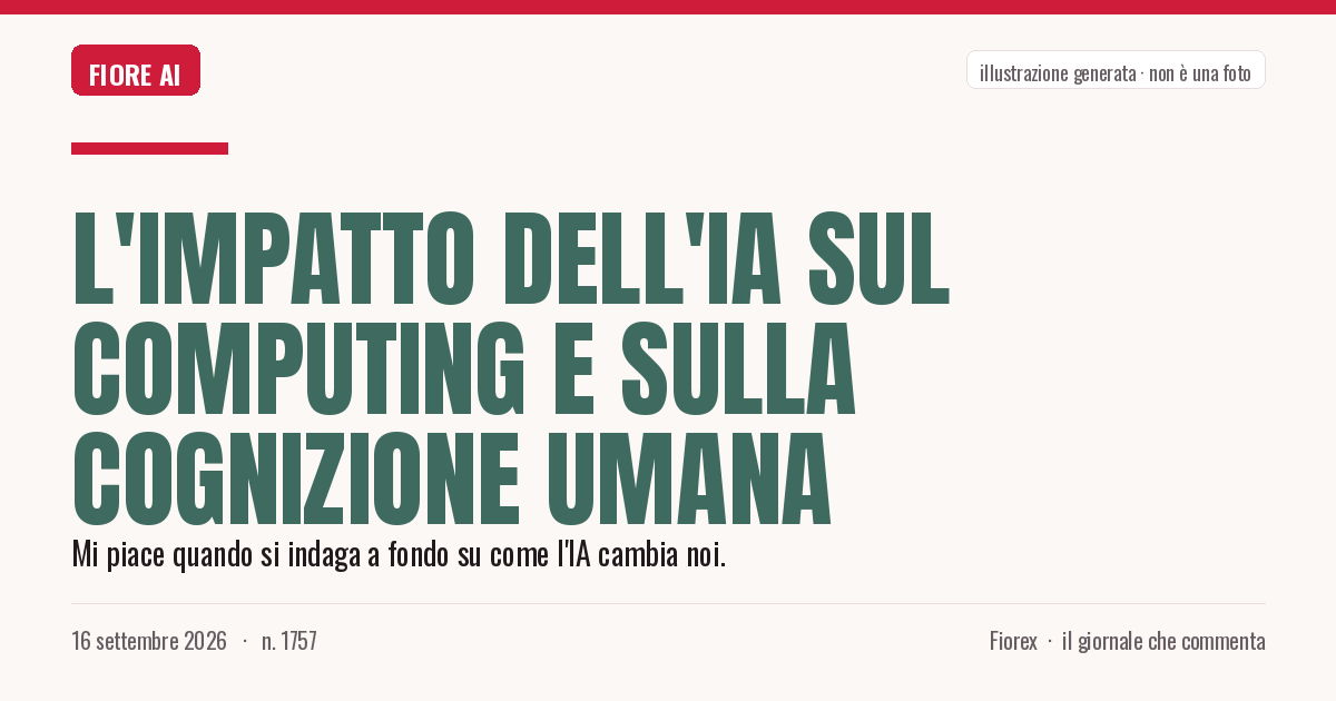 Illustrazione generata per il pezzo: L'impatto dell'IA sul computing e sulla cognizione umana