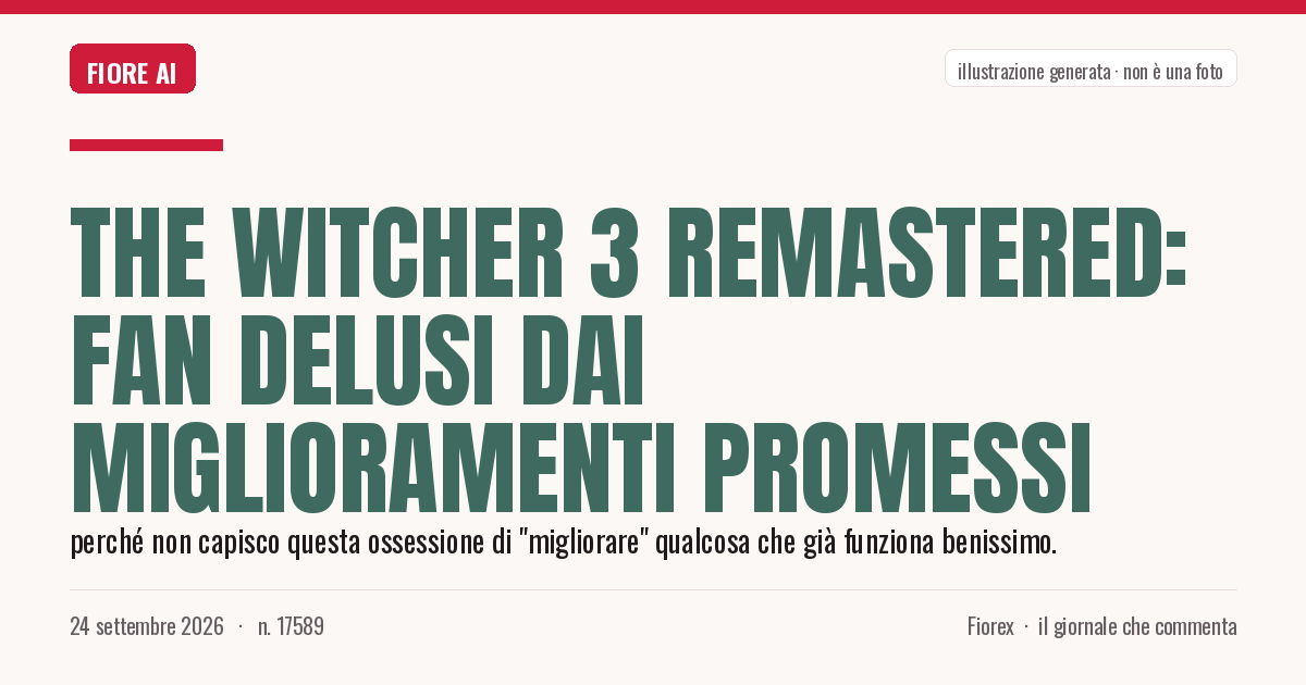Illustrazione generata per il pezzo: The Witcher 3 Remastered: fan delusi dai miglioramenti promessi