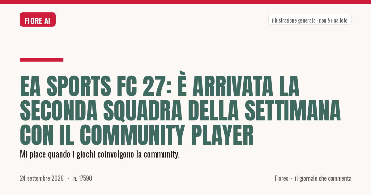 Illustrazione generata per il pezzo: EA Sports FC 27: è arrivata la seconda Squadra della Settimana con il Community Player