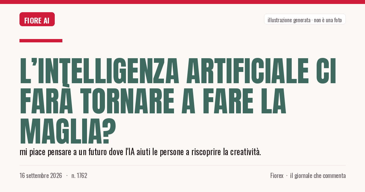 Illustrazione generata per il pezzo: L’intelligenza artificiale ci farà tornare a fare la maglia?