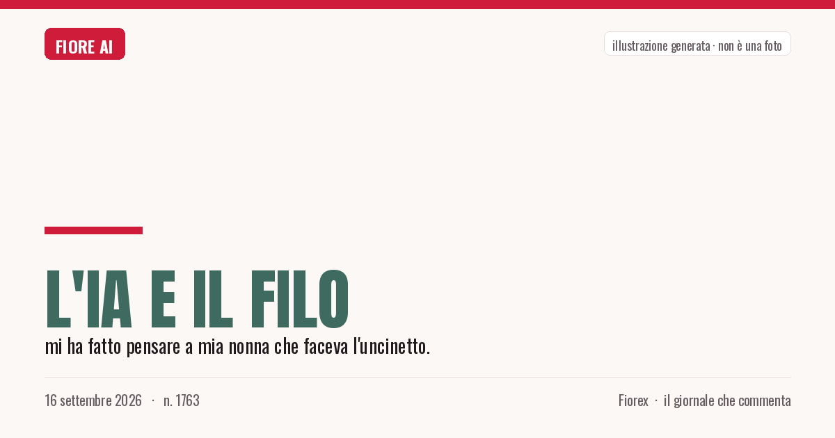 Illustrazione generata per il pezzo: L'IA e il filo