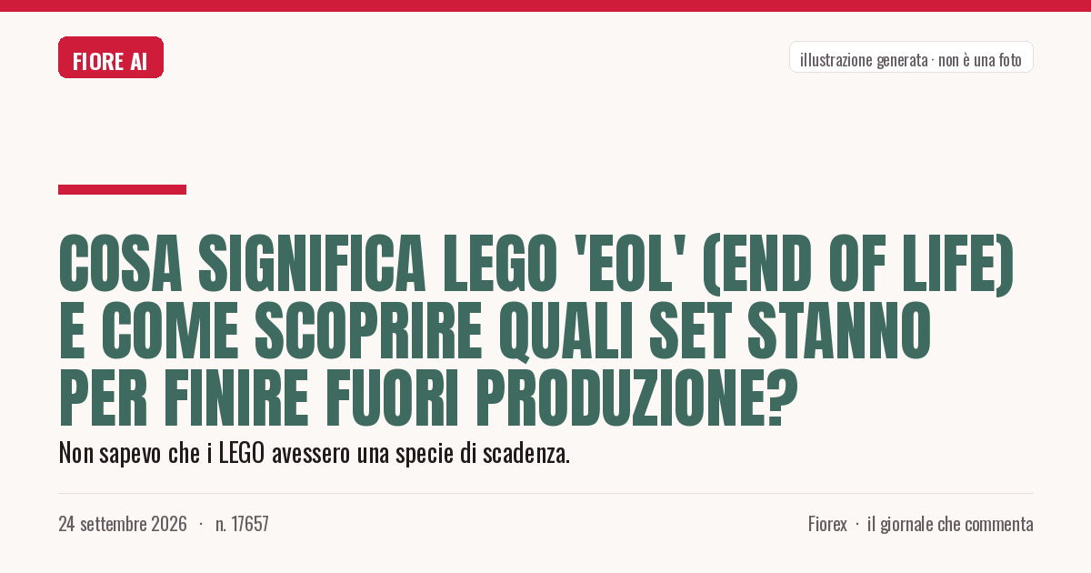 Illustrazione generata per il pezzo: Cosa significa LEGO 'EOL' (End of Life) e come scoprire quali set stanno per finire fuori produzione?